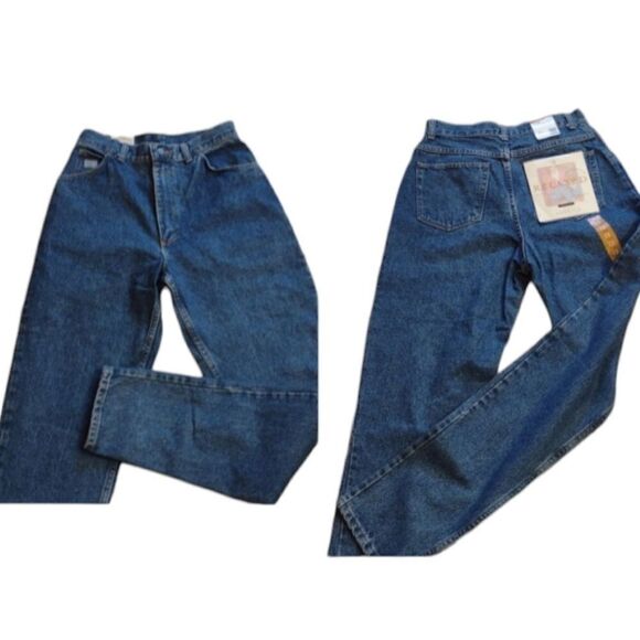 NWT Vintage 80 90s Wrangler High-rise Relaxed fit blue jeans size 12 long - Picture 1 of 12